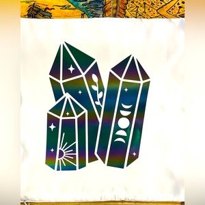 16” white throw pillowcase “crystals”